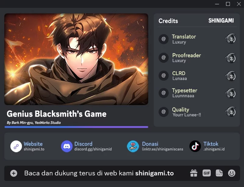 Baca Komik Genius Blacksmith’s Game Chapter 11 Gambar 1