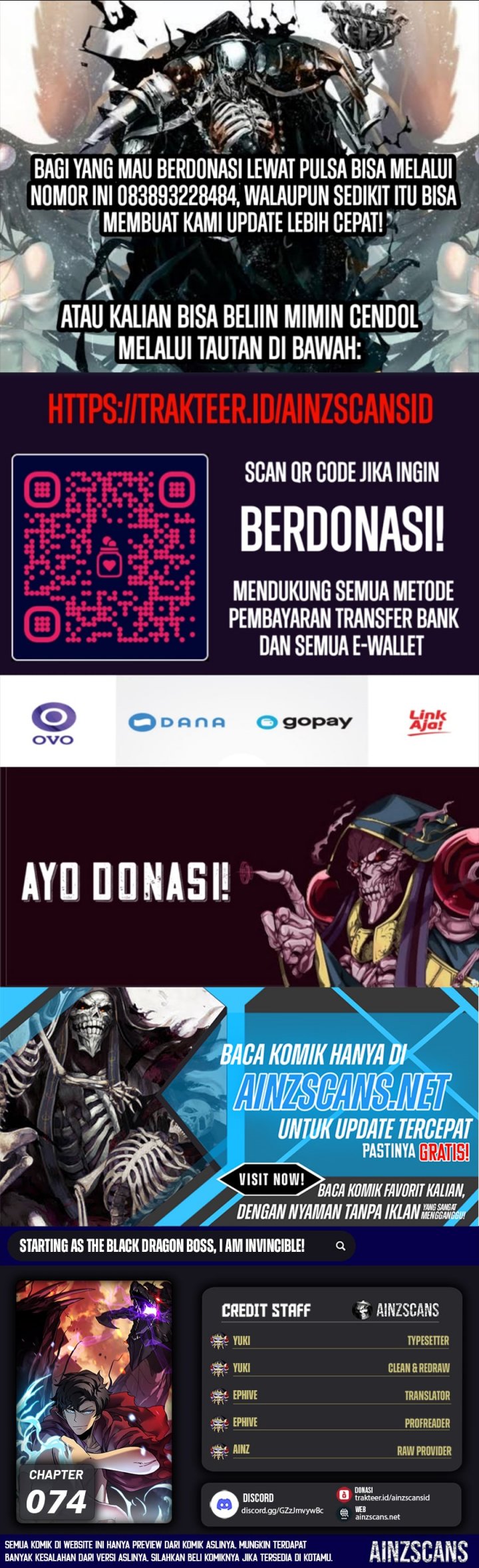 Komik I Become Invincible Black Dragon Boss At The Start - Chapter 74