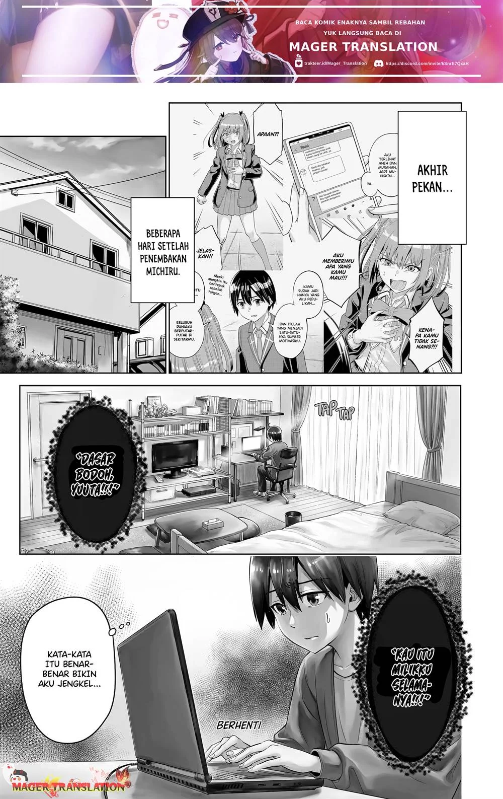 Baca Manga Koukousei WEB Sakka no Mote Seikatsu “Anta ga Kami Sakka na Wakenai desho” to Boku wo Futta Osananajimi ga Koukaishiteru kedo Mou Osoi Chapter 14 Gambar 2