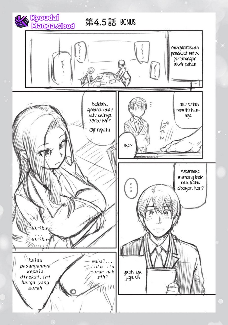 Baca Manga Shigoto Kaeri, Dokushin no Bijin Doushi ni Tanomarete Chapter 4.5 Gambar 2