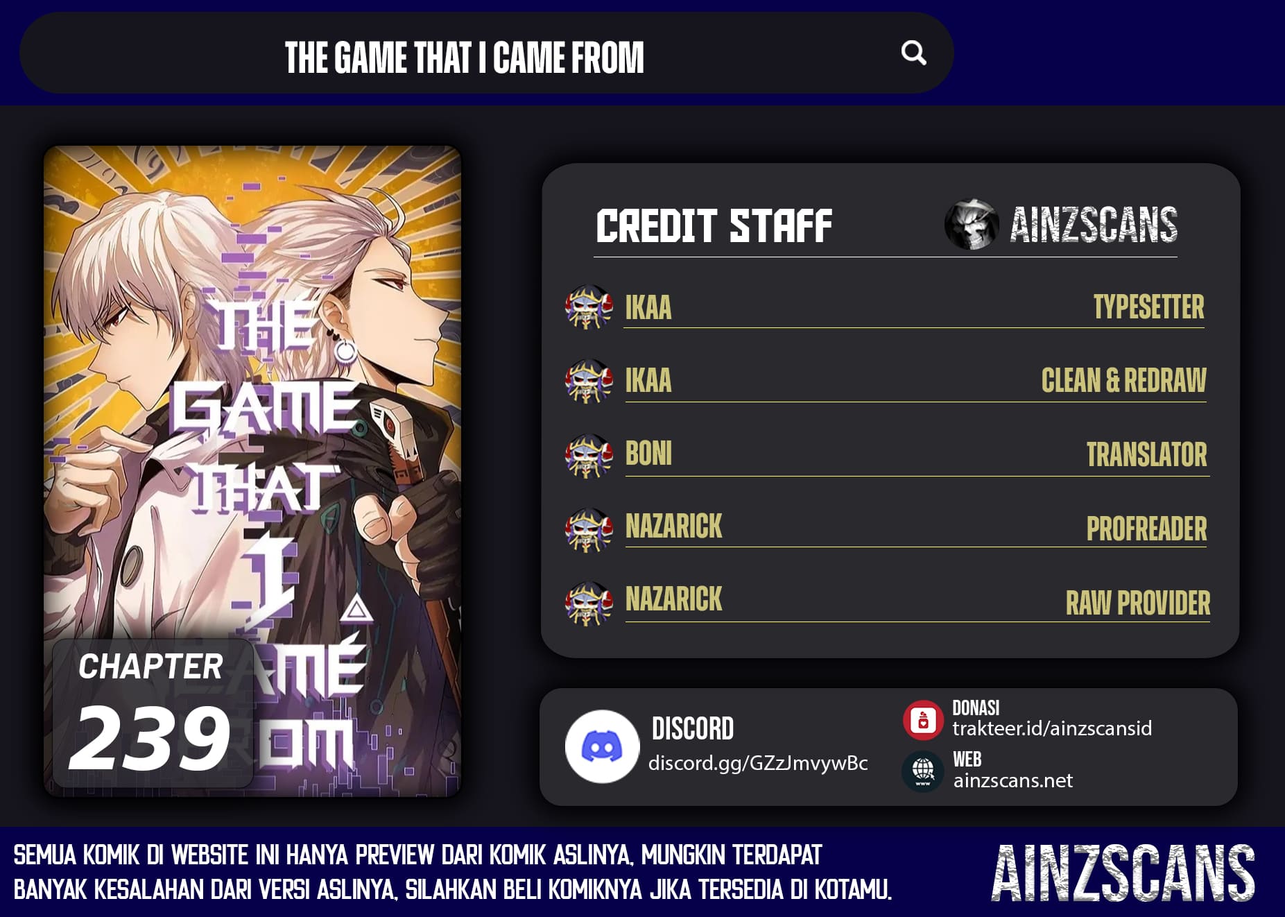 Komik The Game That I Came From - Chapter 239