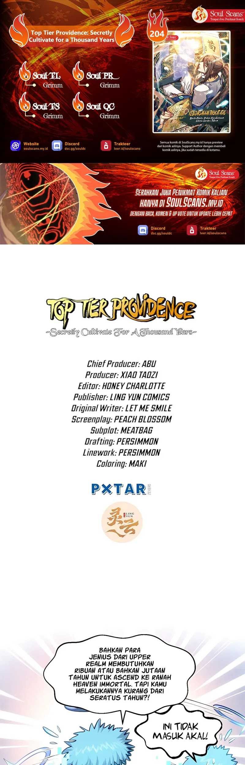 Komik Top Tier Providence: Secretly Cultivate for a Thousand Years - Chapter 204