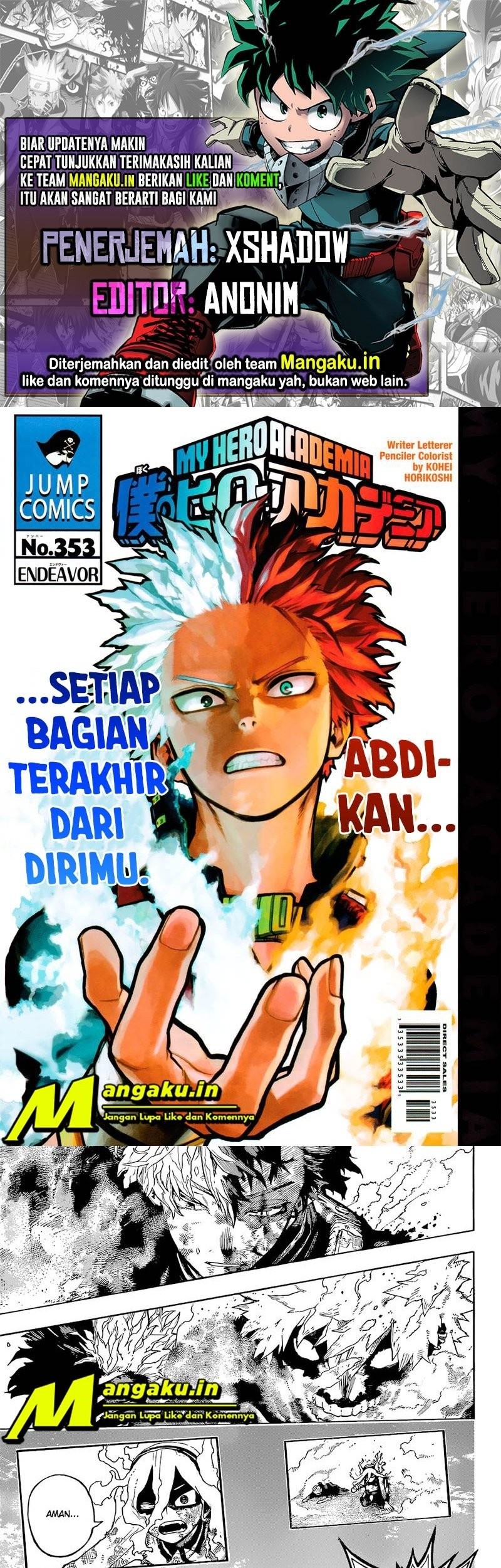 Komik Boku no Hero Academia - Chapter 353
