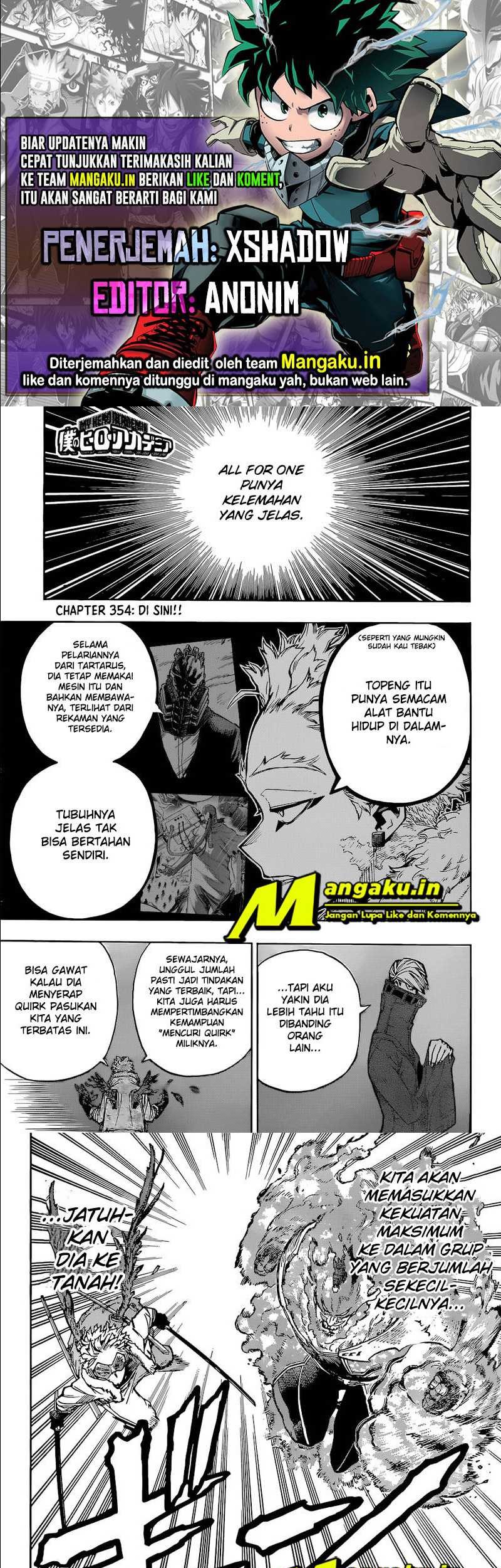 Komik Boku no Hero Academia - Chapter 354
