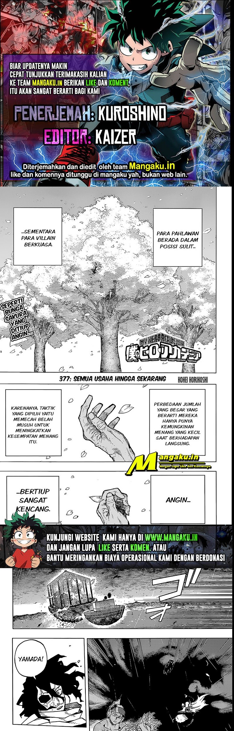 Komik Boku no Hero Academia - Chapter 377