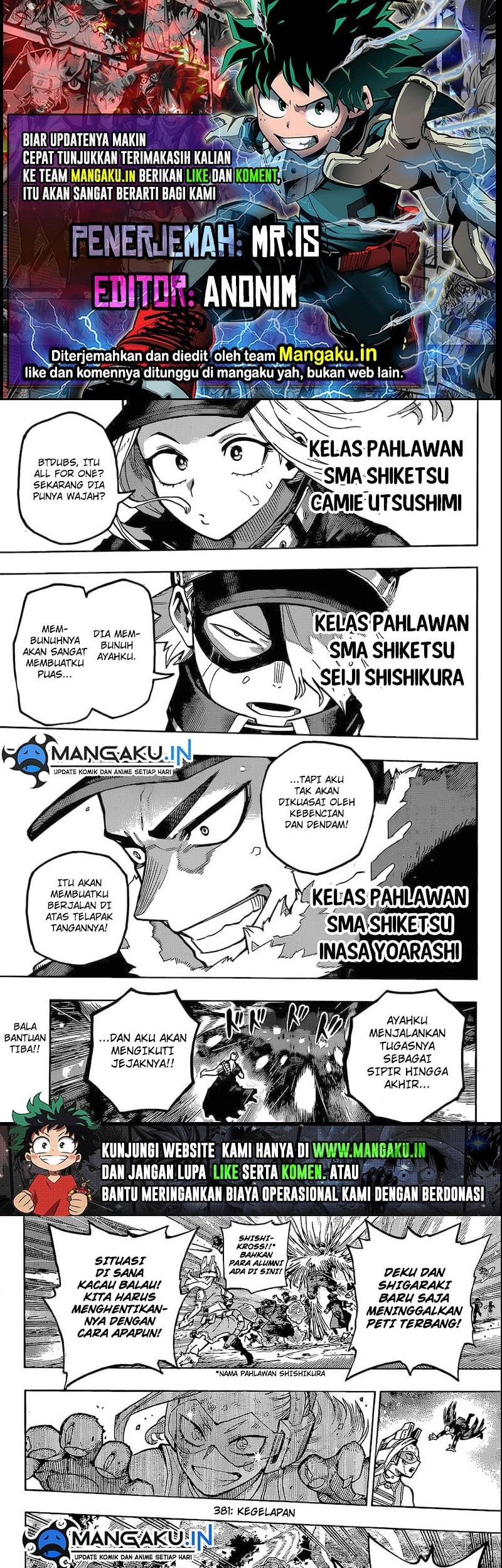 Komik Boku no Hero Academia - Chapter 381