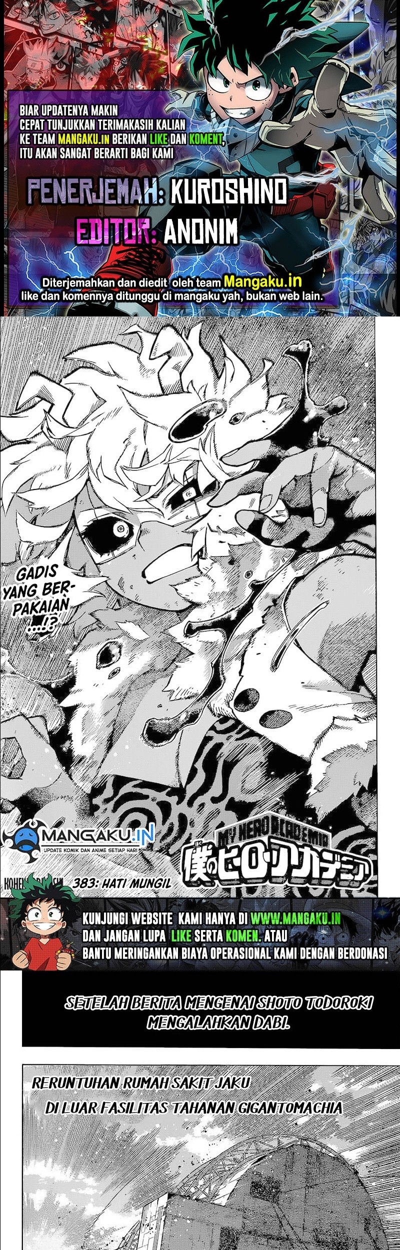 Komik Boku no Hero Academia - Chapter 383