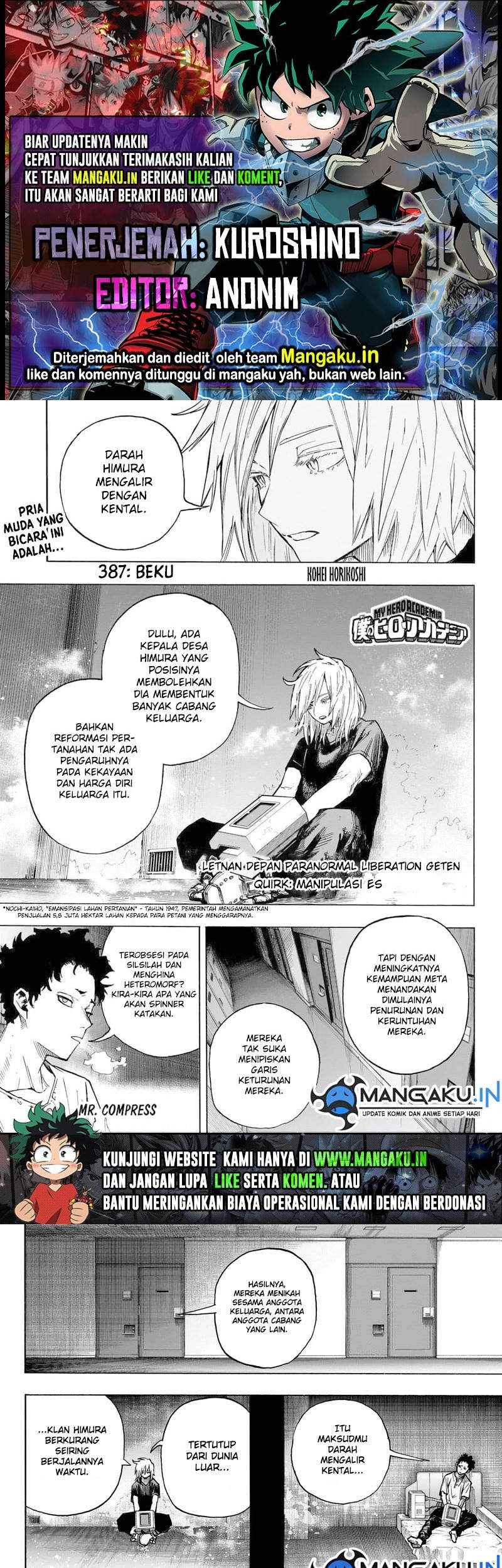 Komik Boku no Hero Academia - Chapter 387