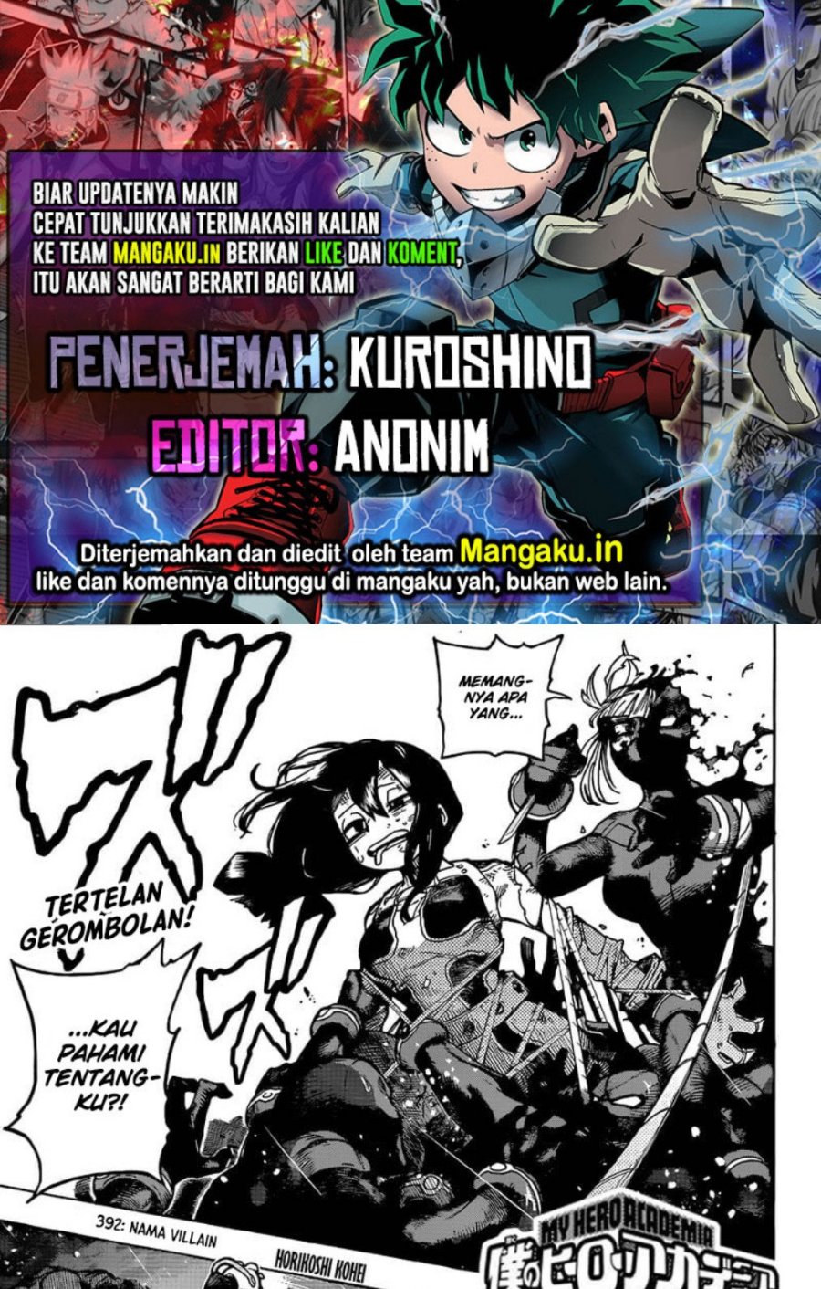 Komik Boku no Hero Academia - Chapter 392