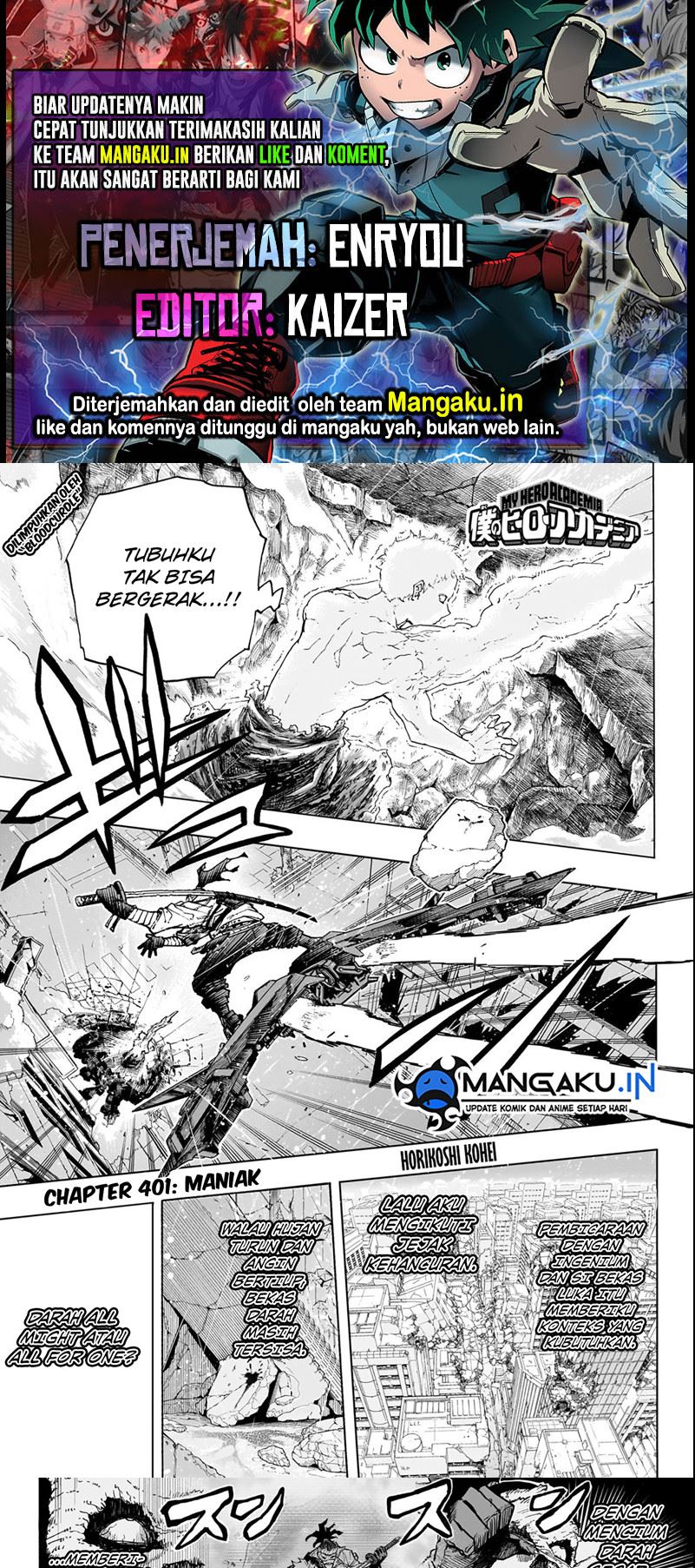 Komik Boku no Hero Academia - Chapter 401
