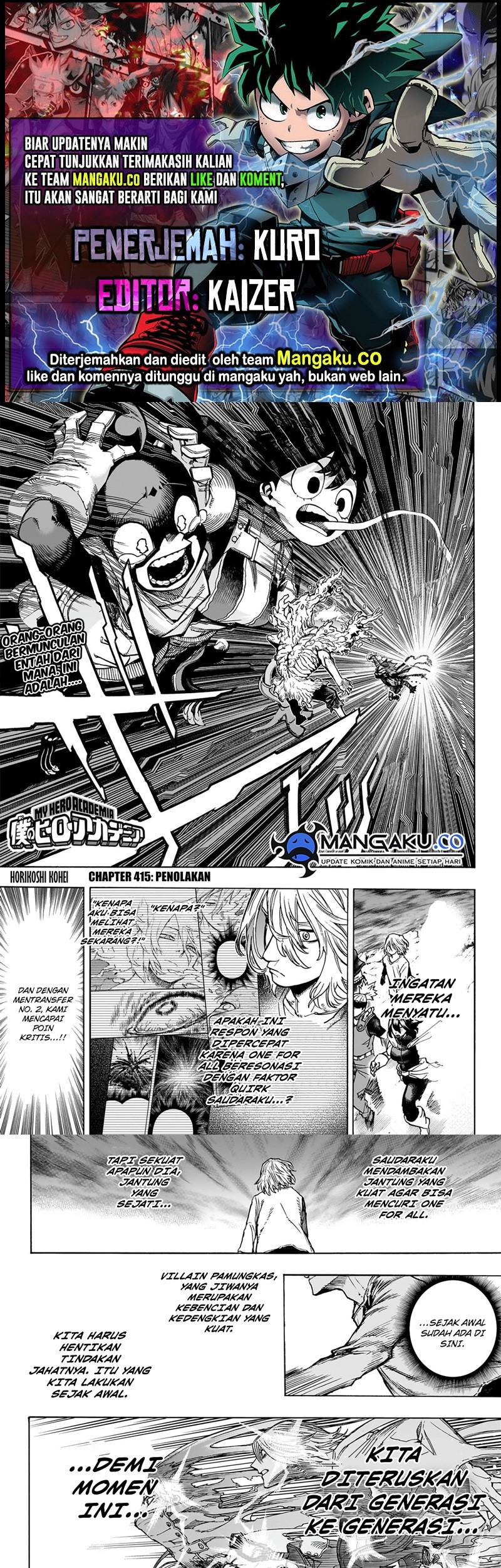 Komik Boku no Hero Academia - Chapter 415