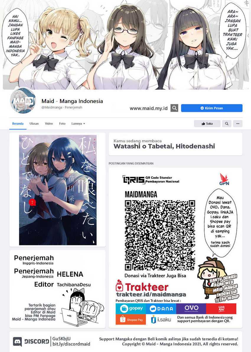 Baca Manga Watashi o Tabetai, Hitodenashi Chapter 33 Gambar 2