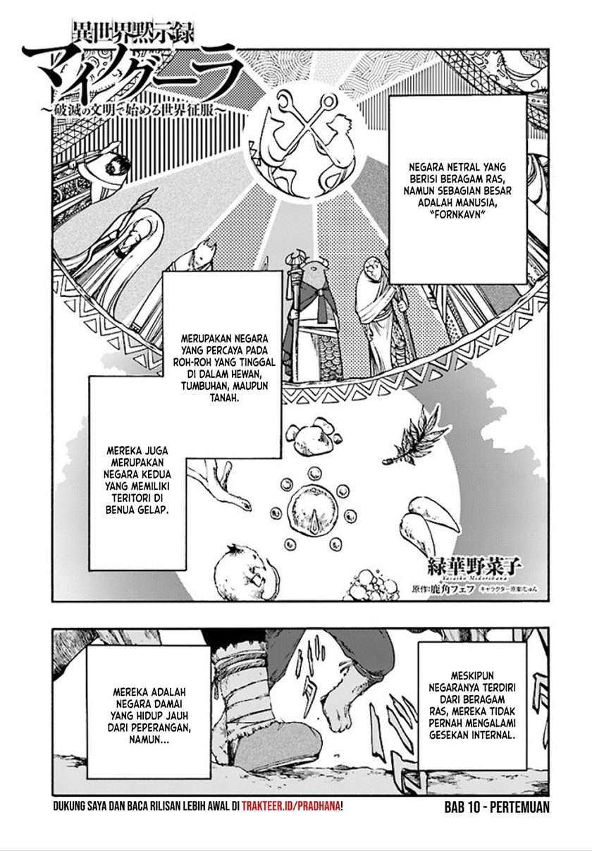 Komik Isekai Mokushiroku Mynoghra: Hametsu no Bunmei de Hajimeru Sekai Seifuku - Chapter 10