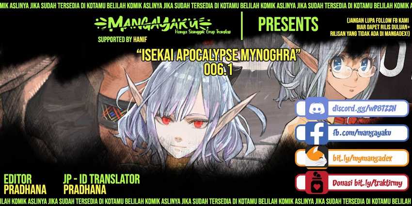 Komik Isekai Mokushiroku Mynoghra: Hametsu no Bunmei de Hajimeru Sekai Seifuku - Chapter 6.1