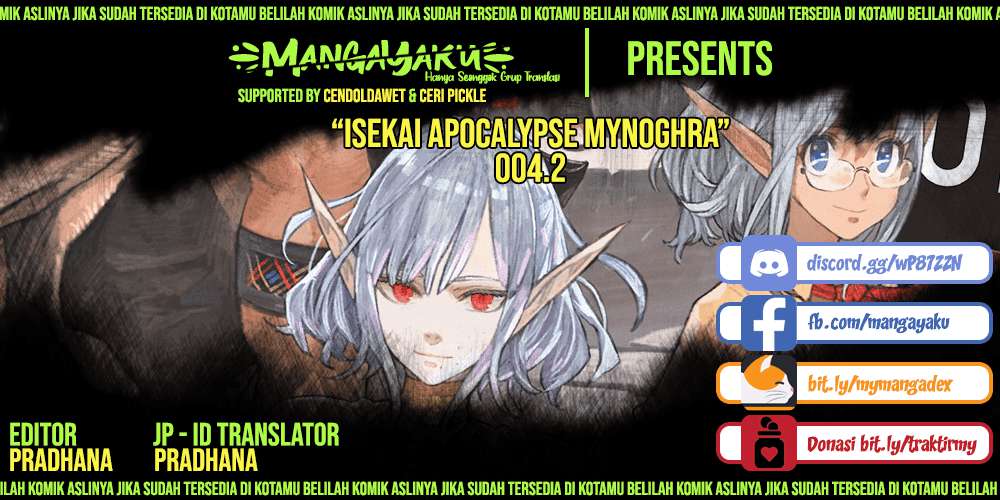 Komik Isekai Mokushiroku Mynoghra: Hametsu no Bunmei de Hajimeru Sekai Seifuku - Chapter 4.2