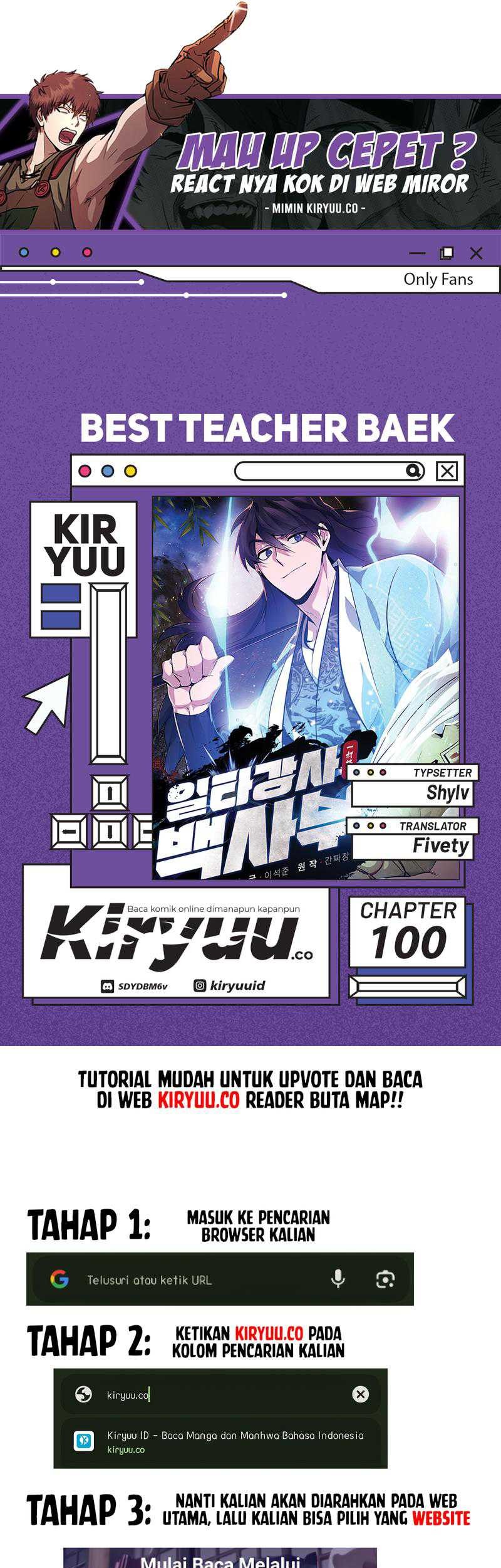 Komik Number One Star Instructor Master Baek - Chapter 100