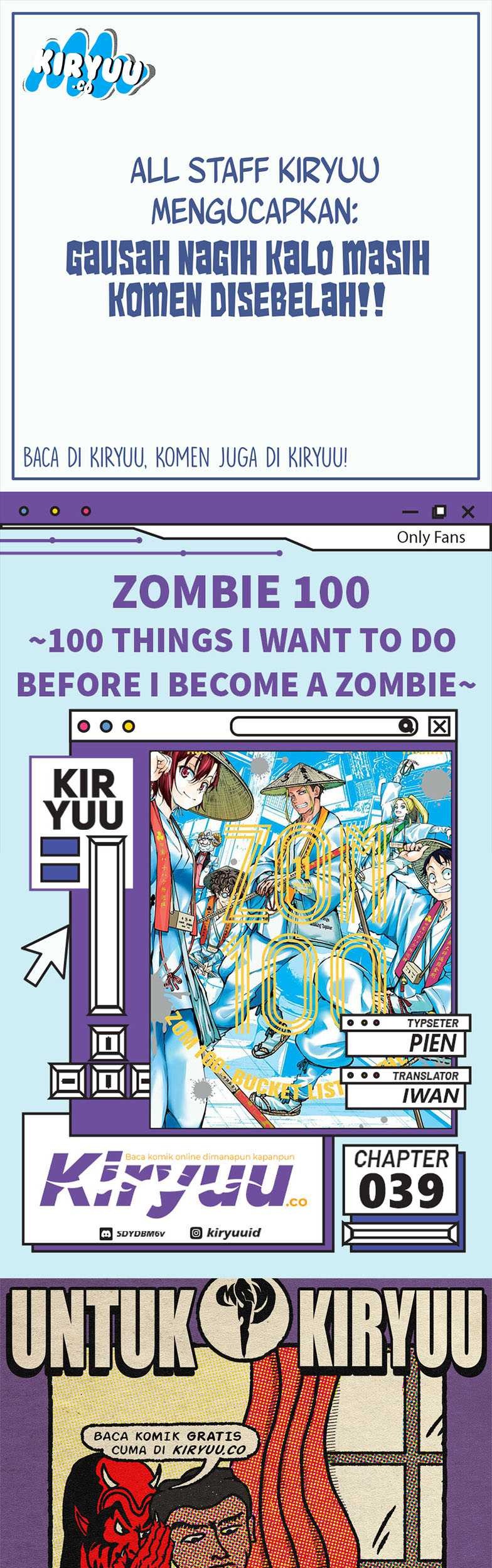 Komik Zombie 100 ~Zombie ni Naru Made ni Shitai 100 no Koto~ - Chapter 39