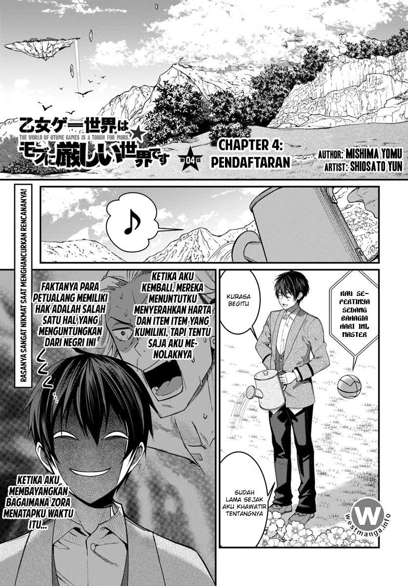 Komik Otome Game Sekai wa Mob ni Kibishii Sekai Desu - Chapter 4